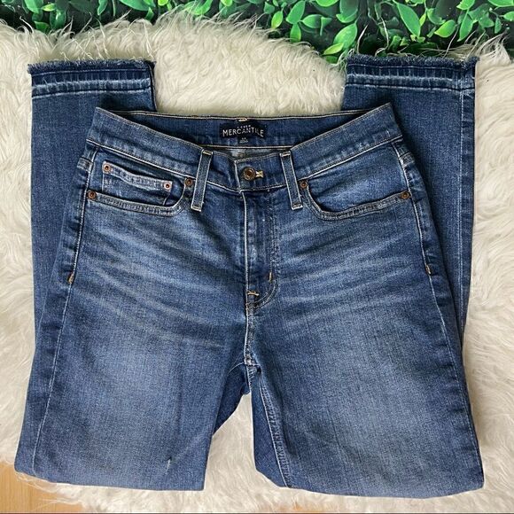 J. Crew Mercantile blue jeans distressed style casual size 25 - Picture 4 of 11